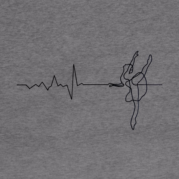 Ballerina | Ballet Dancer with heartbeat line by ZuskaArt